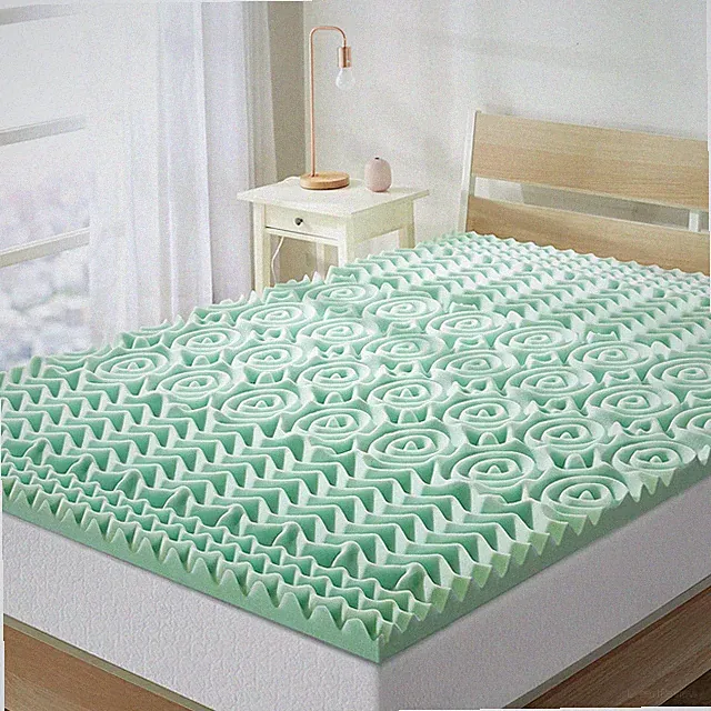 1.5 Inch 5-Zone Memory Foam Mattress Topper, Calming Aloe Infusion, Dorm Essenti