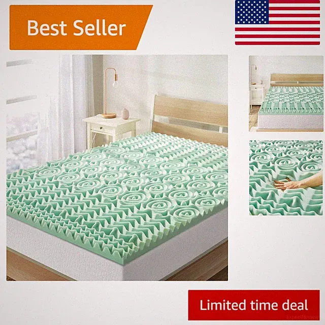 1.5 Inch Aloe Vera Infused 5-Zone Memory Foam Mattress Topper - Twin Comfort