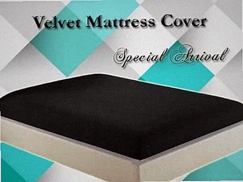 1 pc Velvet Protector / Mattress Cover with Zipper Closure Height 18" All Sizes