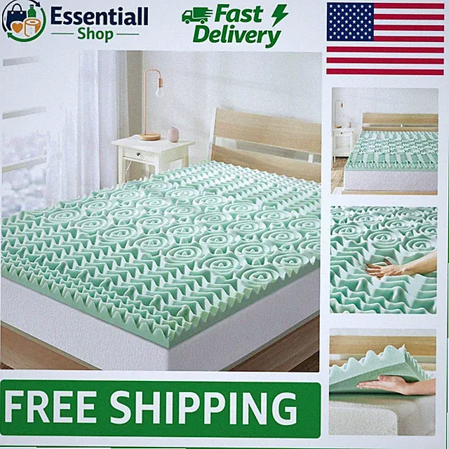 5-Zone Aloe Infused Memory Foam Mattress Topper - Ultimate Sleep Comfort