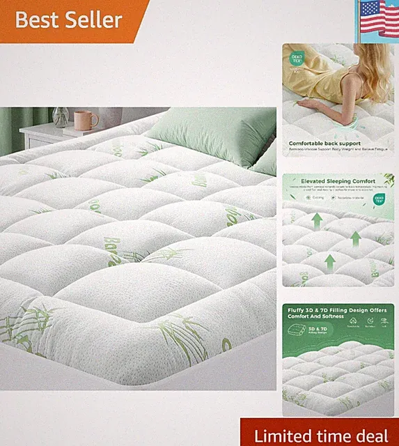 Breathable Fluffy Mattress Topper - Queen Size for Luxurious Sleep Experience