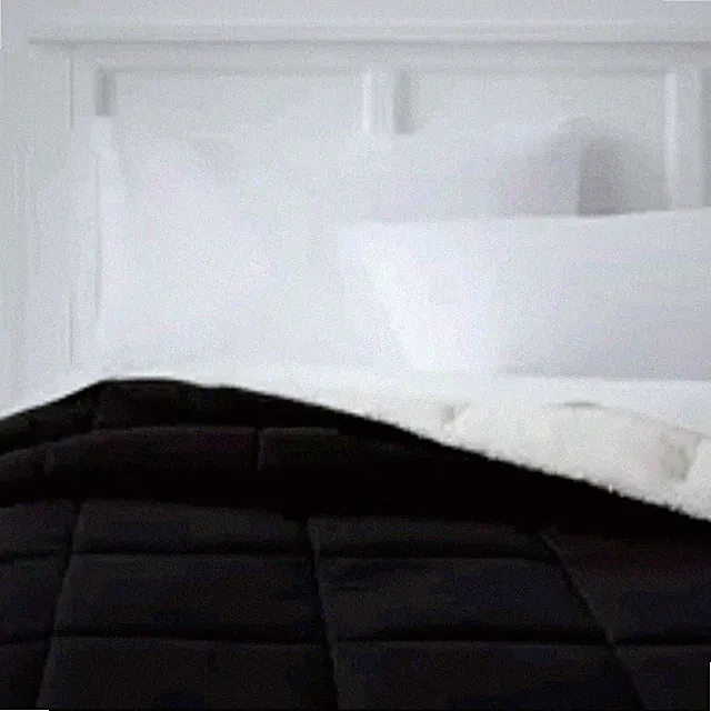 Knitted Reversible Comforter Sherpa Solid color