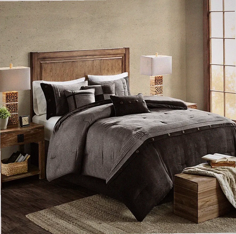 Madison Park Westbrook 7-Pc. Faux Suede Comforter Set KING