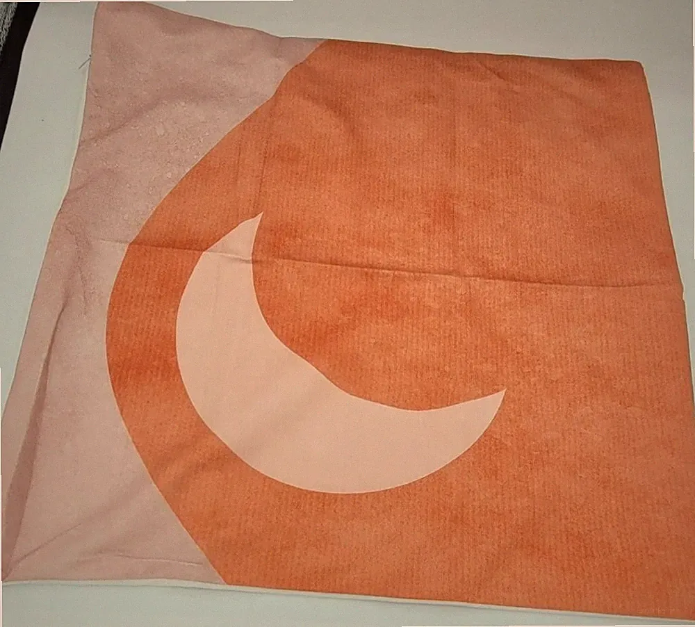 NIP- Moon Pillowcases/ Orange Soft Faux Suede Material/ 17.5"x17.5"
