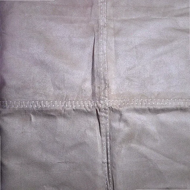 Pottery Barn Microfiber Faux Suede Tan Stitched Pillow Sham Zipper Closure