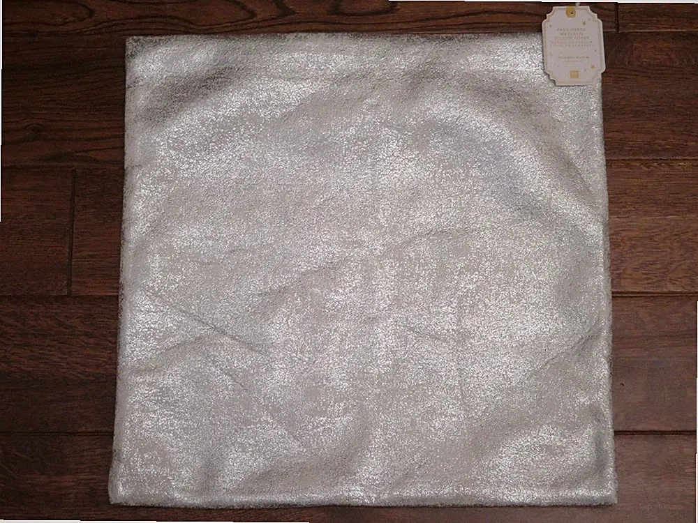 POTTERY BARN TEEN FAUX SUEDE METALLIC PILLOW COVER NEW 18 X 18