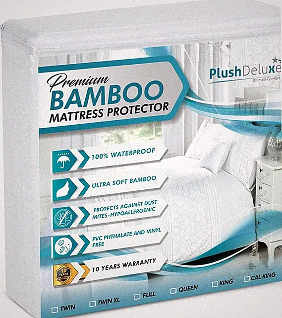 Premium Bamboo Mattress Protector – Queen Size, Waterproof, & Ultra Soft Cover