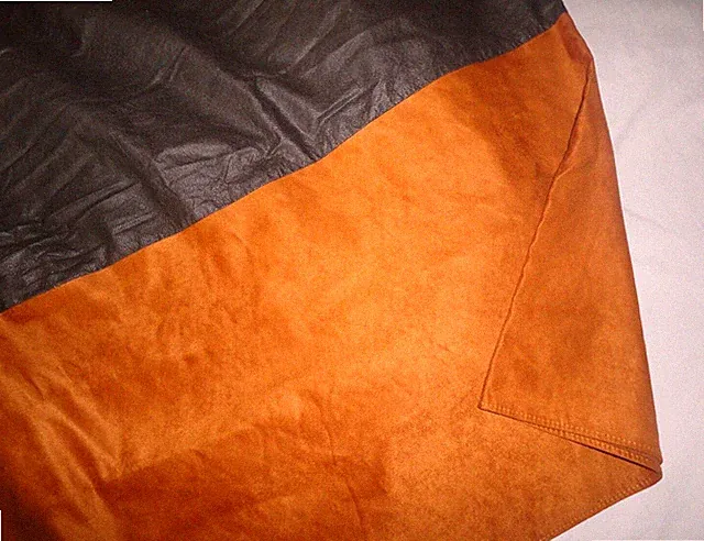 R & M FAUX SUEDE DARK COPPER WESTERN SOUTHWESTERN KING BEDSKIRT SPLIT CORNER 15"