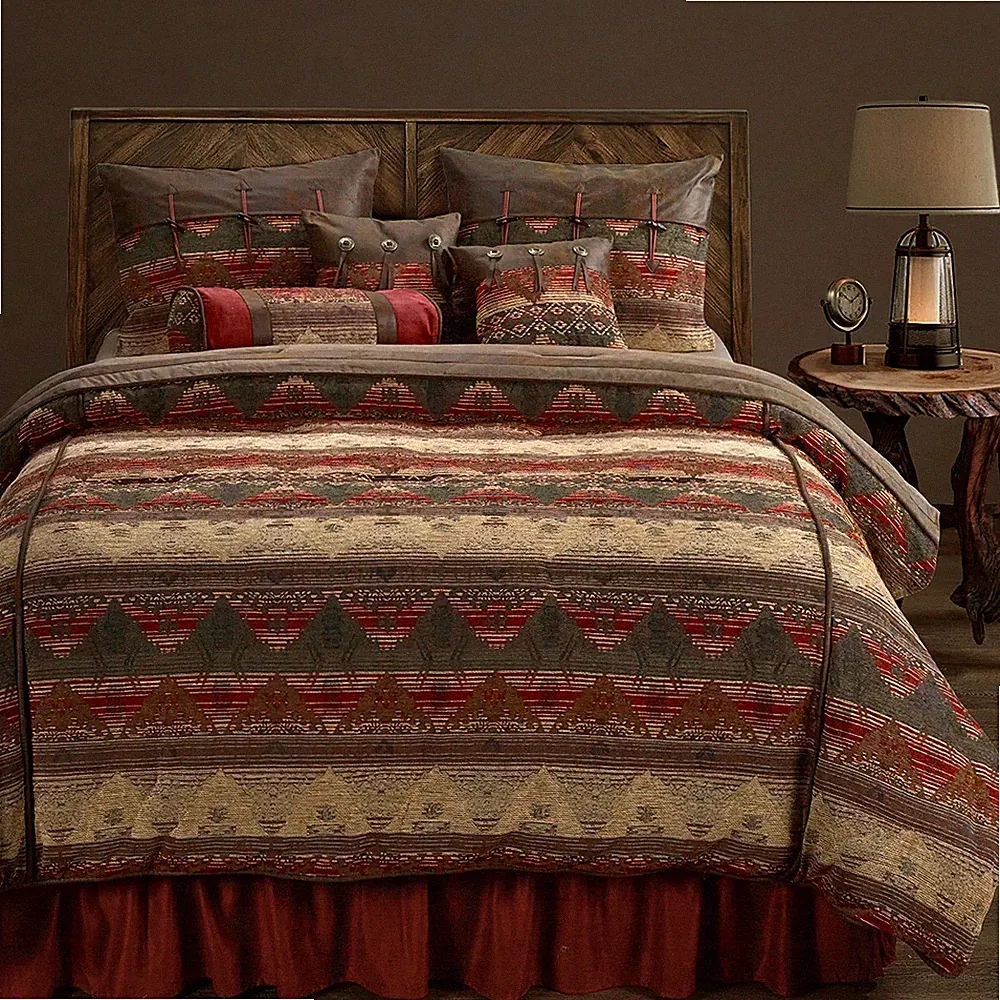 Sierra Rustic Southwestern Soft Chenille Country King 7 Pc Comforter Bed Set