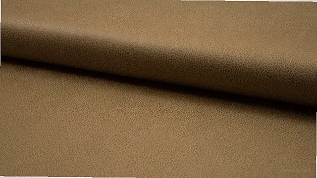 STRETCHY Faux Suede Foil Snakeskin Fabric Material - TOBACCO