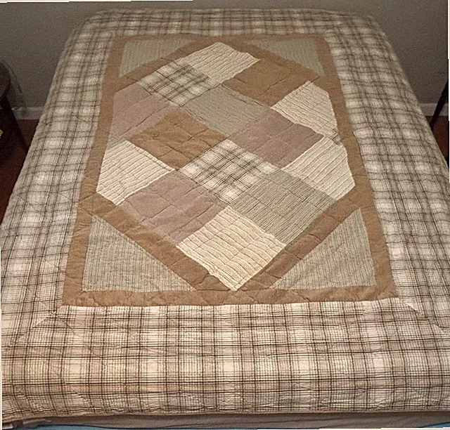 Woolrich Cabin Patchwork Quilt Throw 63x86 Rustic Lodge Plaid Faux Suede